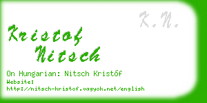 kristof nitsch business card